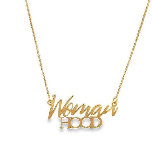 "Woman Hood" Woman Feminism Feminist Necklace (G128)