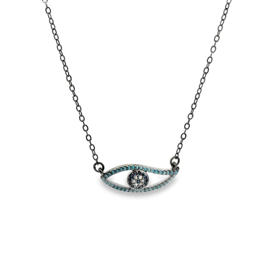 Evil Eye With Blue CZ Stones