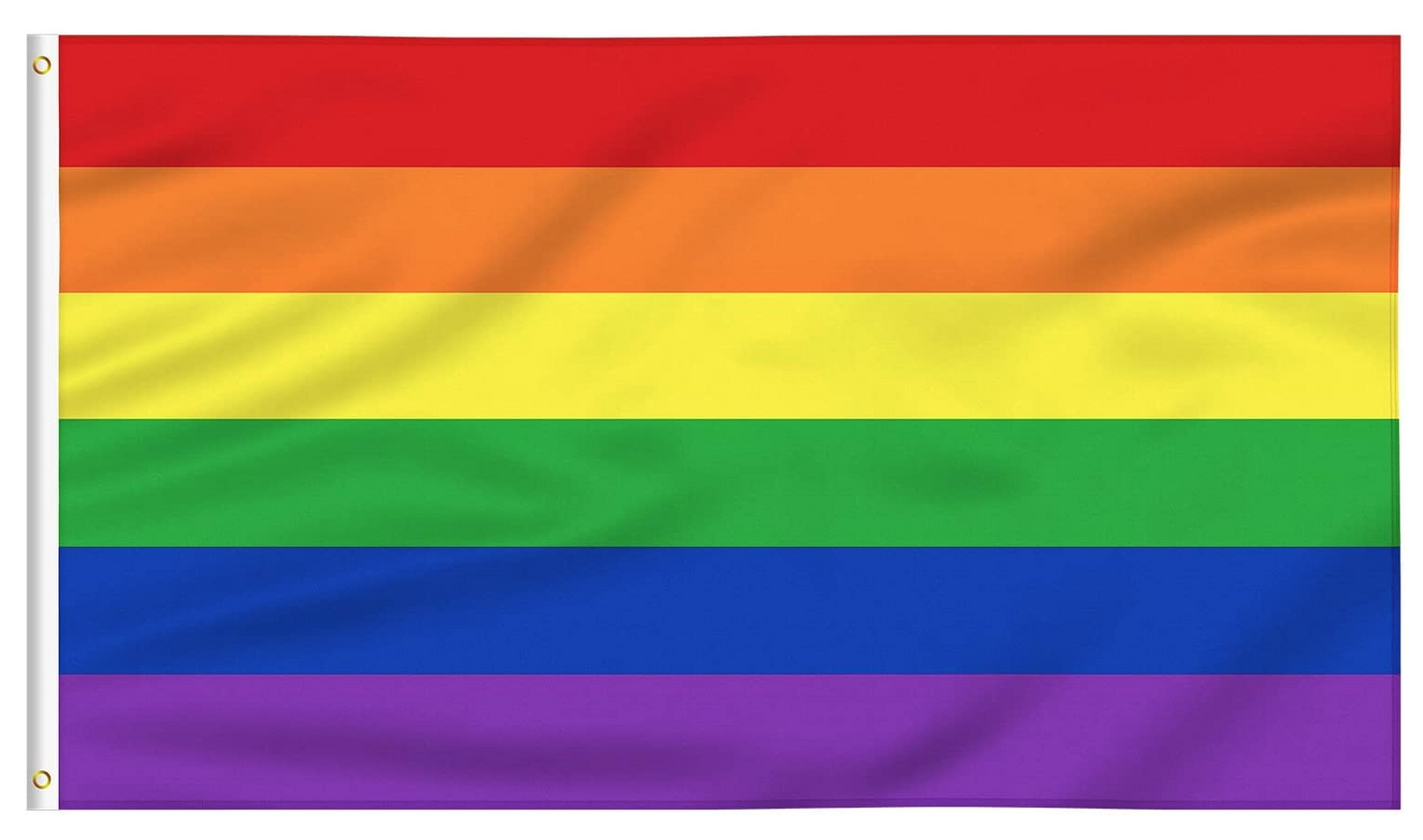 NNEDSZ DELUXE RAINBOW GAY PRIDE FLAG Outdoor Banner 150x90cm 3x5ft with Metal Eyelets