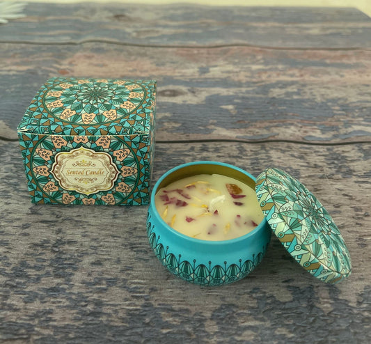 NNEDSZ Small Scented Candle Set - 4 Soy Wax Candles, Travel Candle Set (Ocean Star)