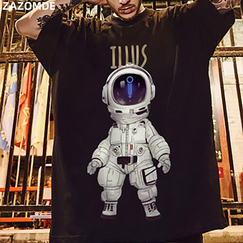 Men Cartoon Print Tees Summer Tshirts Mens Harajuku T Shirts Male hip hop tshirt Oversized Blakc Korean Clothes 5XL
