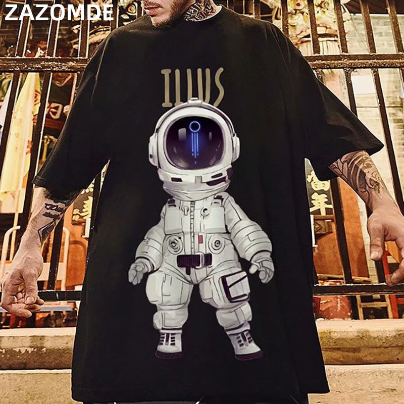 Men Cartoon Print Tees Summer Tshirts Mens Harajuku T Shirts Male hip hop tshirt Oversized Blakc Korean Clothes 5XL