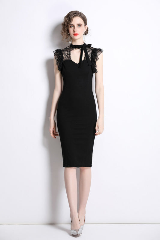 Black Lace Bodycon Sexy Roman Dress