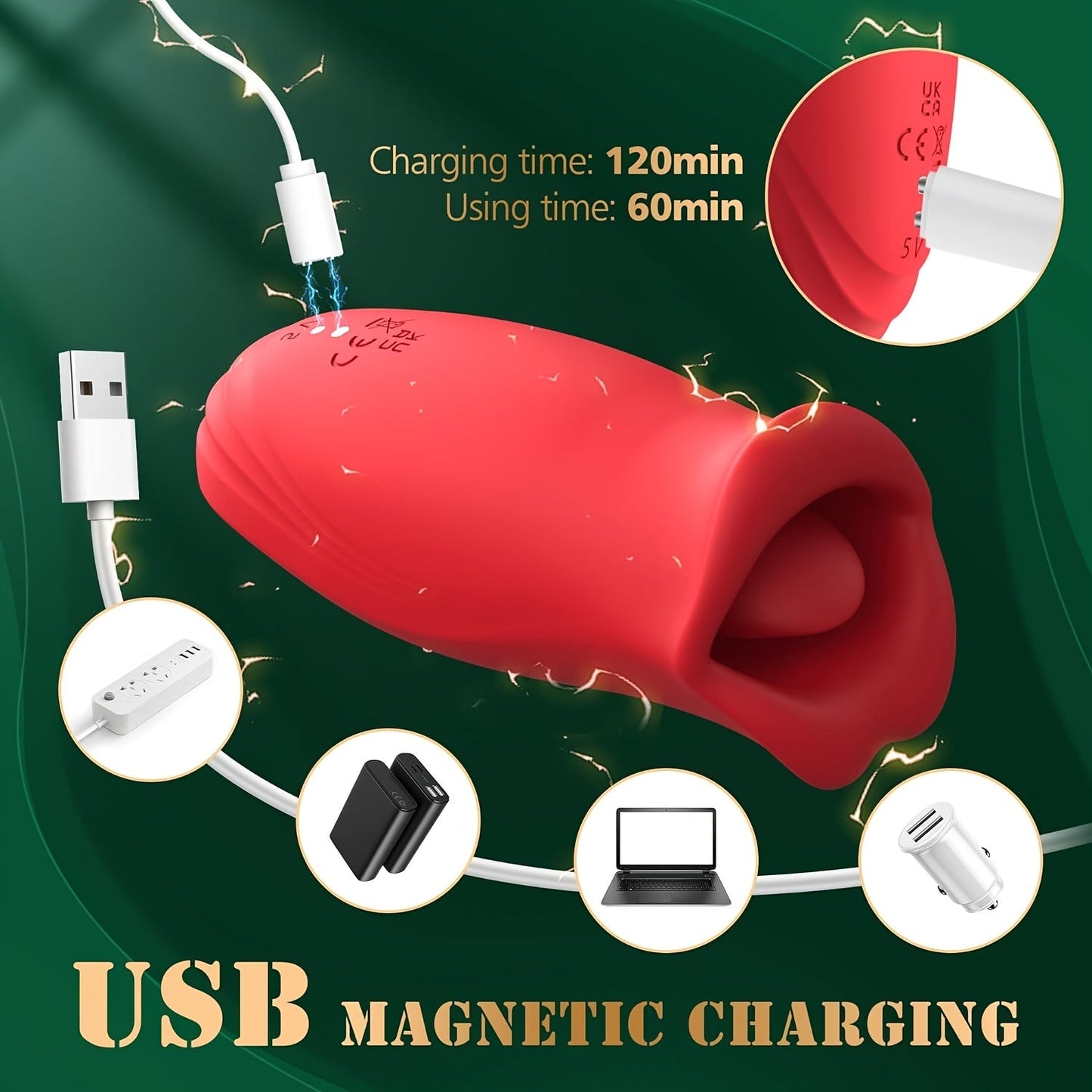 NNETM Rose Tongue Rotating Vibrator – 10 Vibration Modes