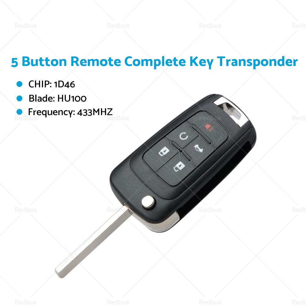 5 Button Remote Complete Key Transponder Fits For HOLDEN COMMODORE VF 2013-2017
