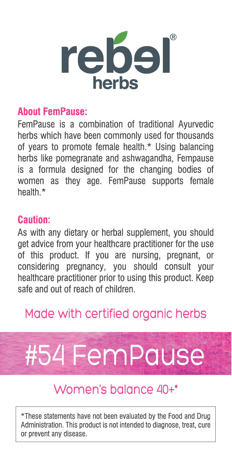 Rebel Herbs Organic FemPause Vegetarian Capsule - 60 Count