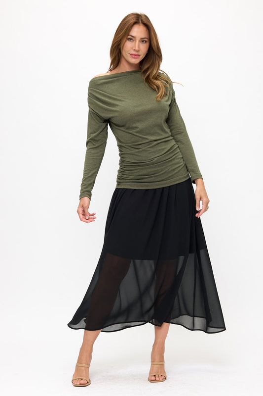 Solid Off The Shoulder Top