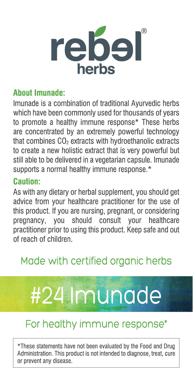Rebel Herbs Organic Imunade Vegetarian Capsules - 60 Count