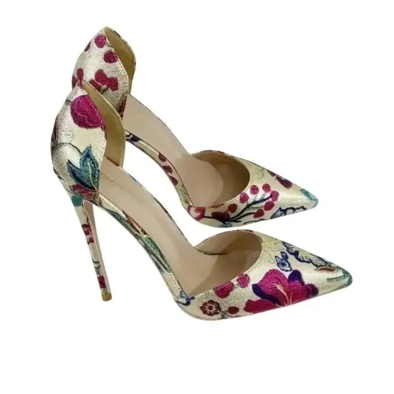 Gold Hollow High Heels Stiletto Shoes