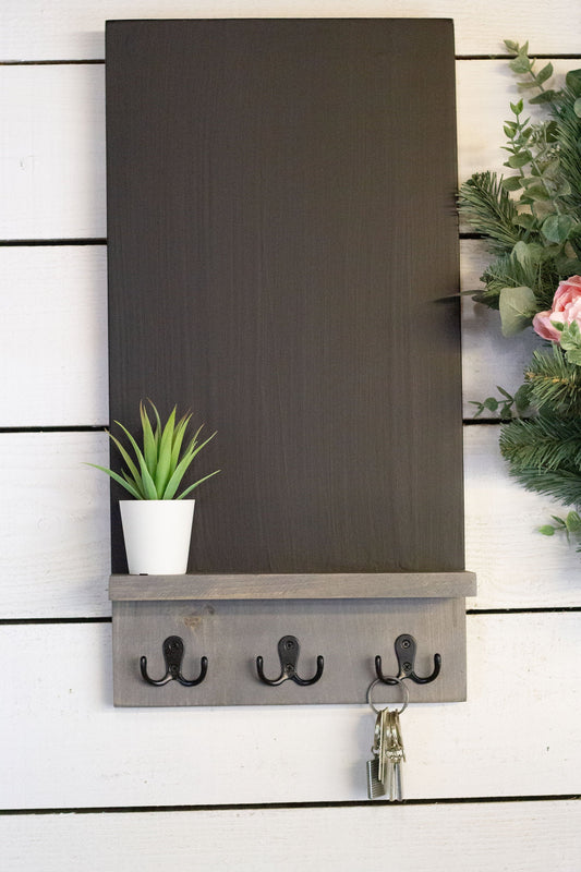 Chalkboard Command Center with Key Hooks