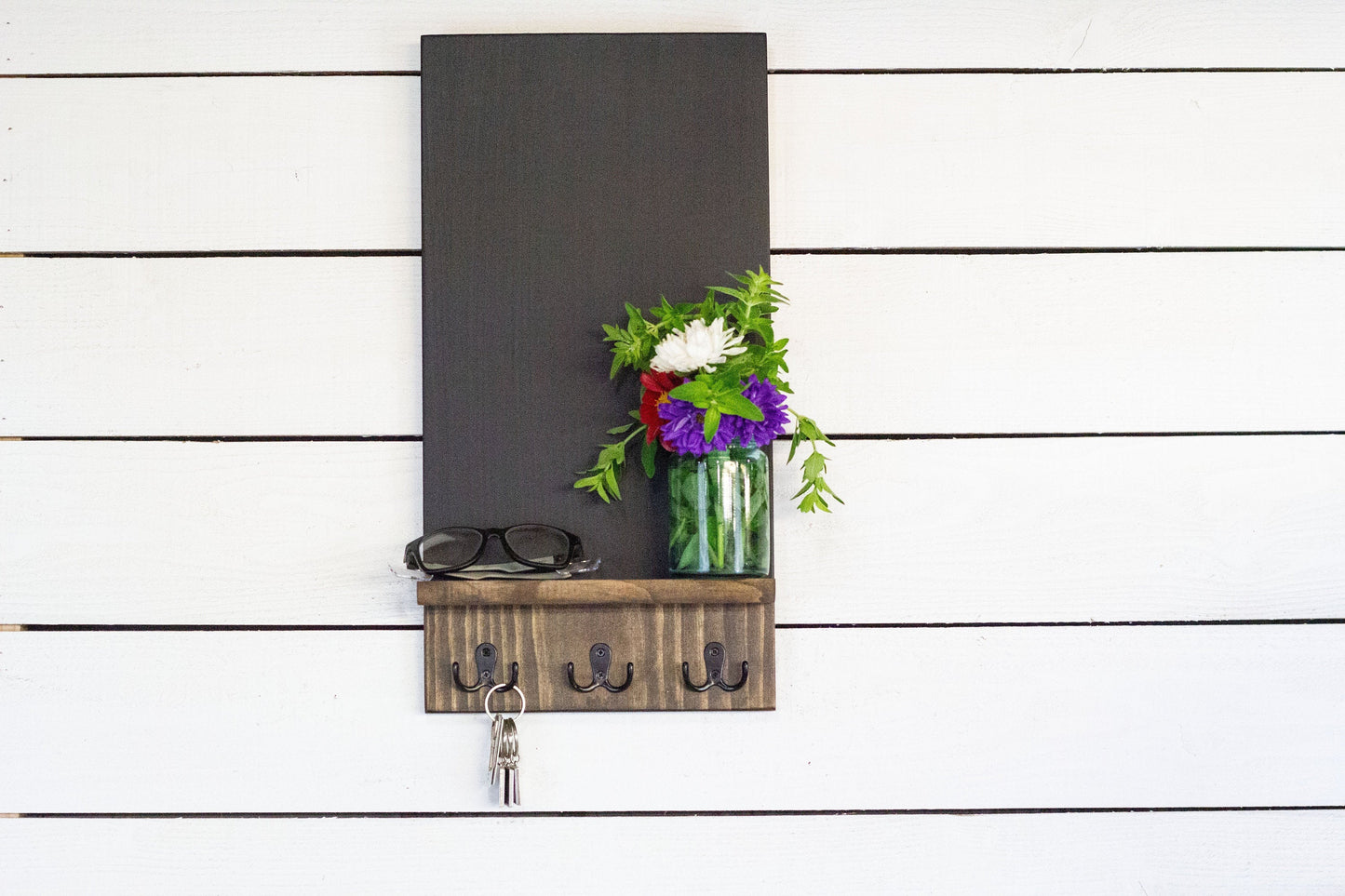 Chalkboard Command Center with Key Hooks