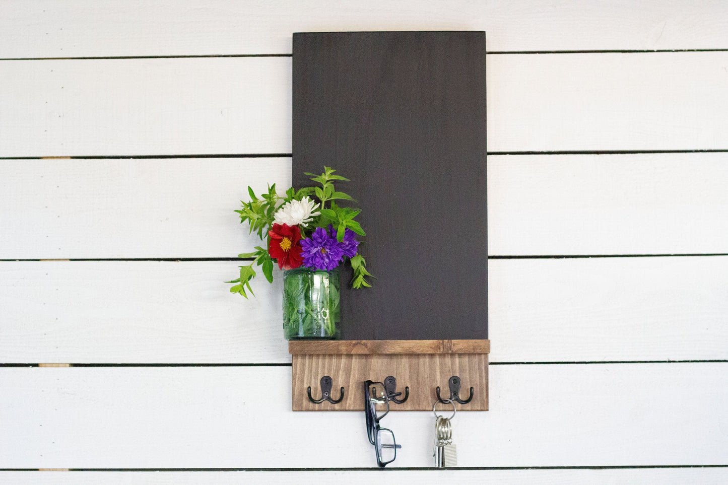 Chalkboard Command Center with Key Hooks