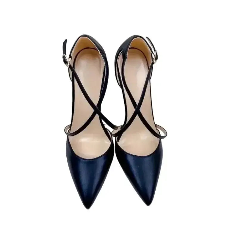 Lacing Black High Heels Stiletto Shoes