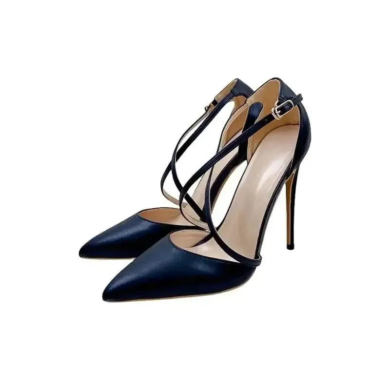 Lacing Black High Heels Stiletto Shoes