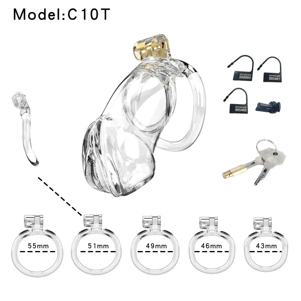Lightweight Male Chastity Cage Plastic Cock Lock for Men Adult Bdsm Toy