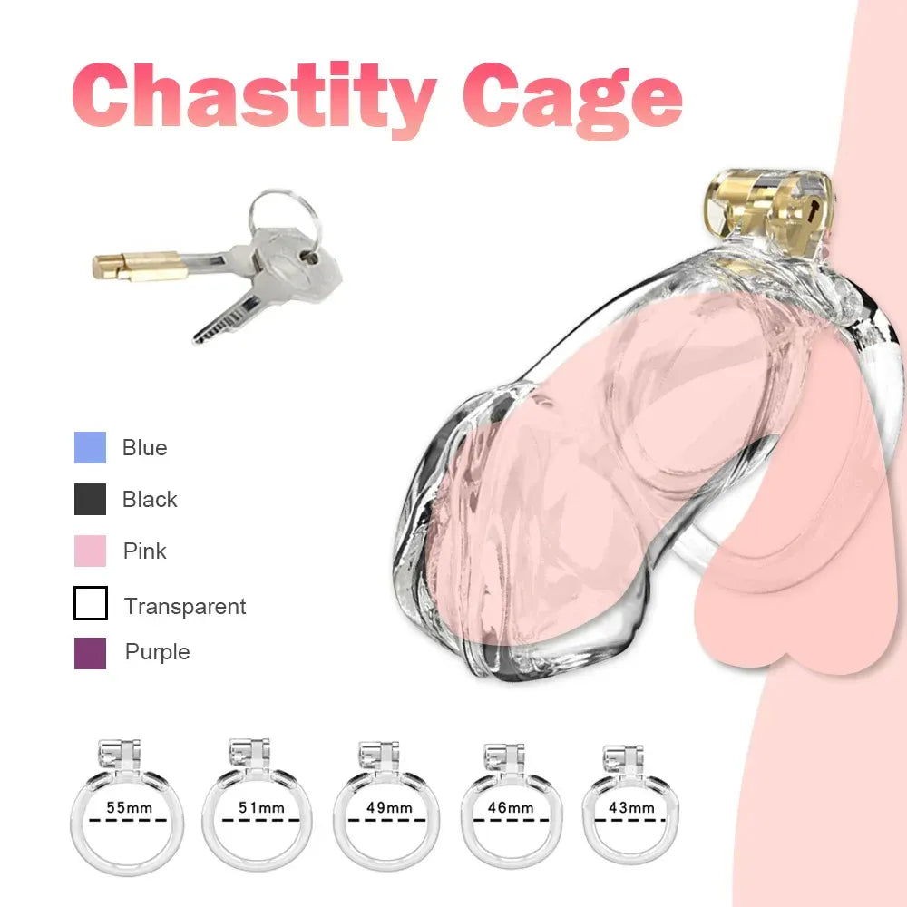 Lightweight Male Chastity Cage Plastic Cock Lock for Men Adult Bdsm Toy