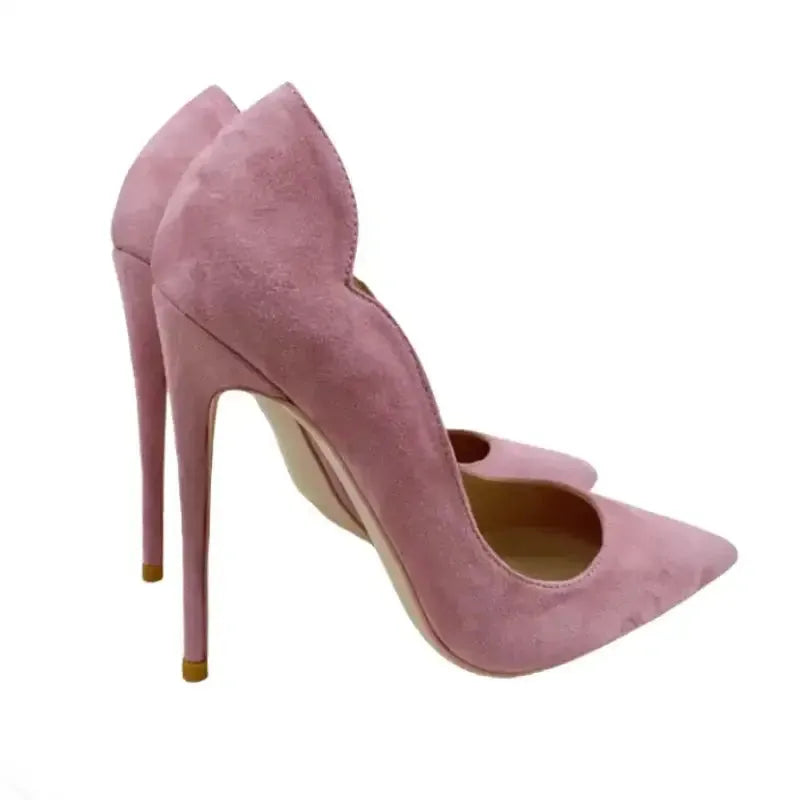 Pink Velvet High Heels Stiletto Shoes