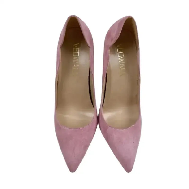 Pink Velvet High Heels Stiletto Shoes