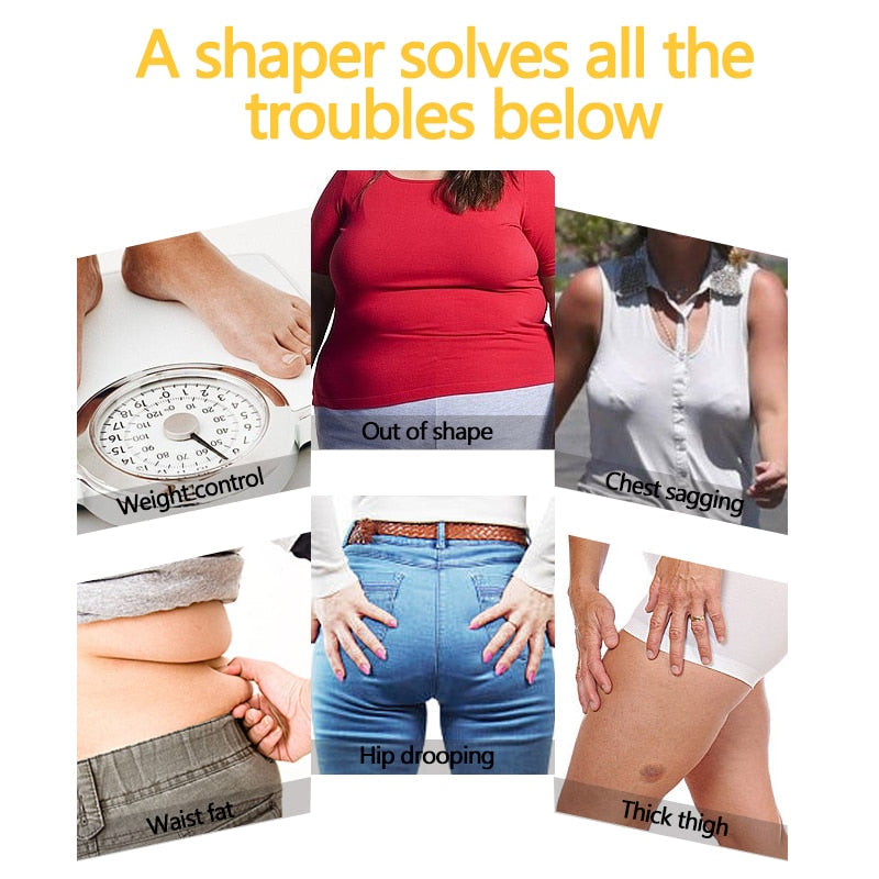 Women Full Body Shaper Post Partum Bodysuits Slimming Underwear Waist Girdles Trainer Butt Lifter Plus Size Shapewear