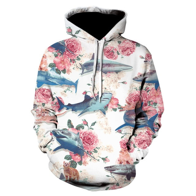 Men/Women autumn winter Hoodies Men's Sweatshirts Rose flower print Sweatshirts Plus Size 5XL Loose pullover Hoodie Tops