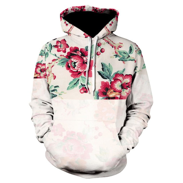Men/Women autumn winter Hoodies Men's Sweatshirts Rose flower print Sweatshirts Plus Size 5XL Loose pullover Hoodie Tops