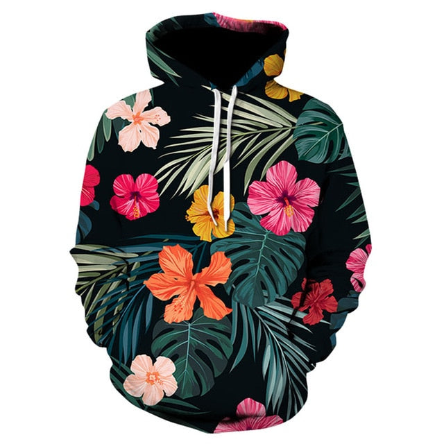 Men/Women autumn winter Hoodies Men's Sweatshirts Rose flower print Sweatshirts Plus Size 5XL Loose pullover Hoodie Tops