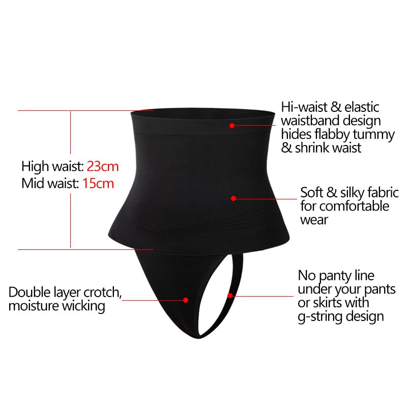 Women Thong Tummy Shaper Shaping Panty Seamless Underwear Waist Cincher Trainer Girdle Faja Shapewear G-string Briefs Plus Size