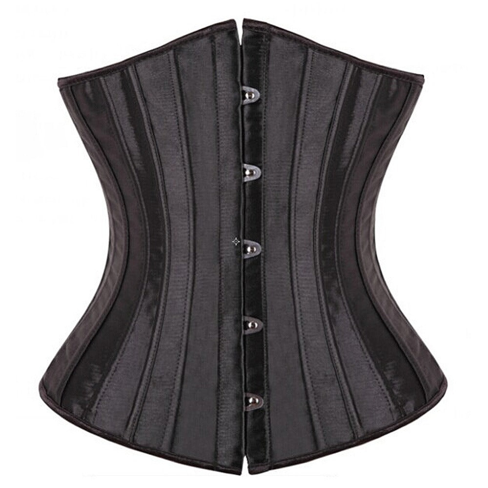 28 Sprial Steel Boned Black Shapewear Waist Cincher Slim Control Body Shaper Cincher Underbust Corset Sexy Women Plus Size S-6XL