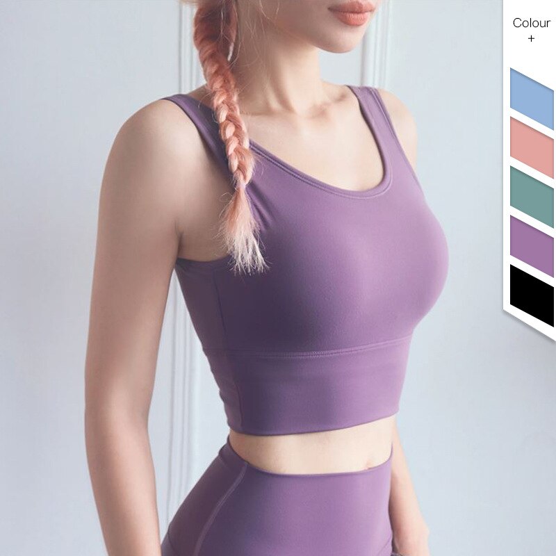 U Shape Push Up Yoga Bra Padded Shockproof Fitness Women Sports Bra Plus Size Gym Crop Top Sports Bh Running Tank Tops