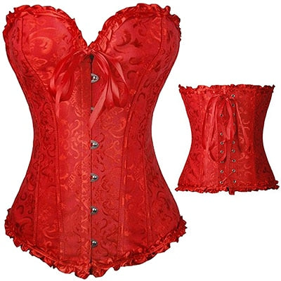 X Sexy Women steampunk clothing gothic Plus Size Corsets Lace Up boned Overbust Bustier Waist Cincher Body shaper corselet S-6XL