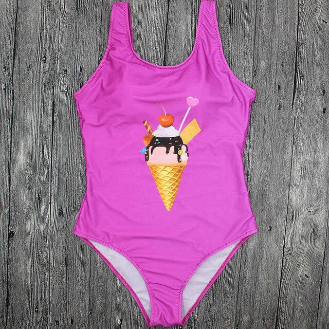 Sexy Bikini Set Ice Cream Print Women Swimwear