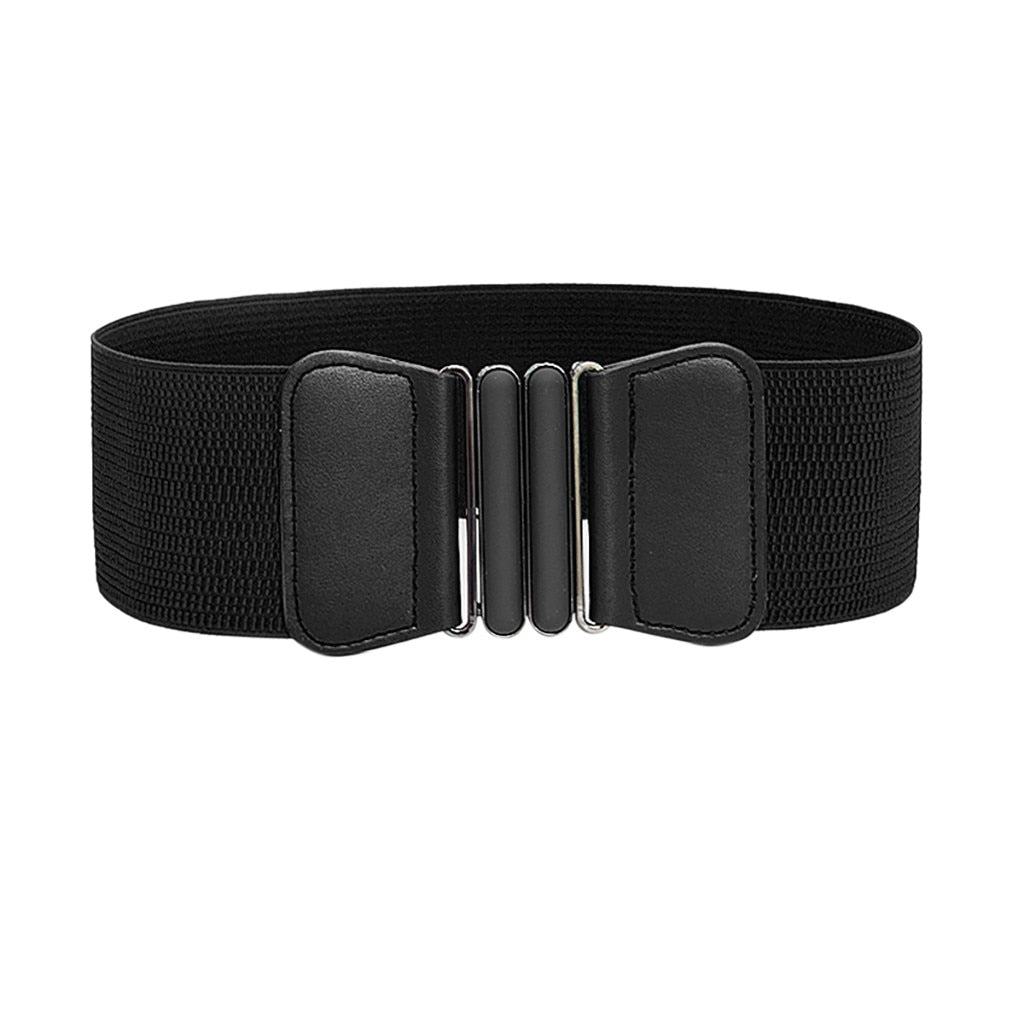Plus size belt elastic wide red leather fashion big ladies belts for women dress coat designer stretch corset belt