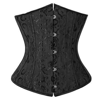 28 Sprial Steel Boned Black Shapewear Waist Cincher Slim Control Body Shaper Cincher Underbust Corset Sexy Women Plus Size S-6XL