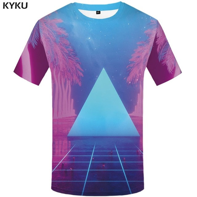 Maple Leaf T shirt Men Fireworks Tshirts Casual Canada Anime Clothes Black T-shirts 3d Psychedelic Shirt Print