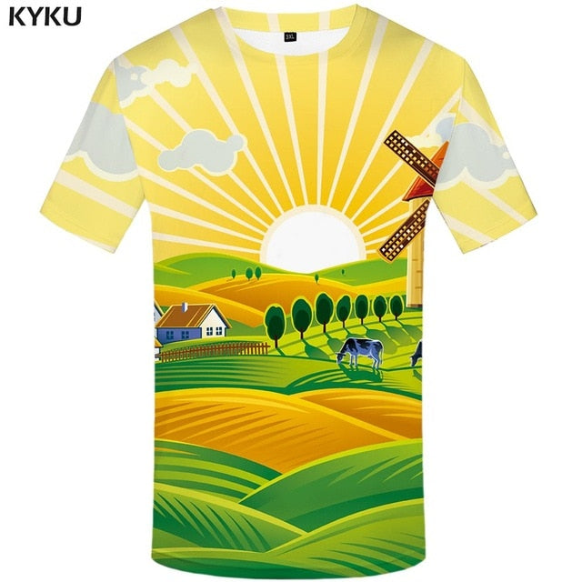 Maple Leaf T shirt Men Fireworks Tshirts Casual Canada Anime Clothes Black T-shirts 3d Psychedelic Shirt Print