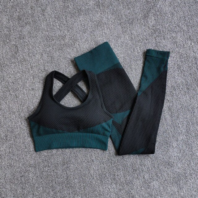 High Waist Leggings+Sport Bra Women Seamless Yoga Set Fitness Clothing  Gym Suits Workout Clothes Woman Jogging Sportwear