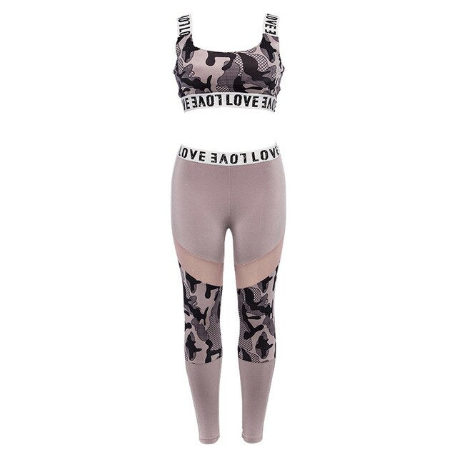 Seamless Camo Patchwork Yoga Set Women Gym Clothes Bra Crop Top Legging Shorts Sexy Fitness Sportswear Running Workout Tracksuit