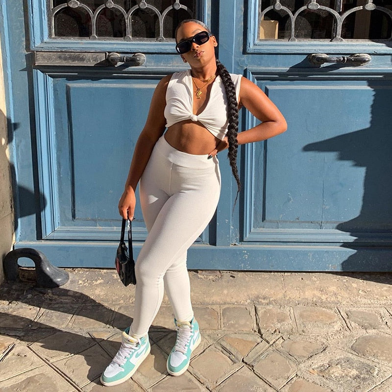 Seamless Solid Yoga Set Women Gym Clothes V Neck Bra Crop Top Legging Pants Sexy Fitness Sportswear Running Workout Tracksuit