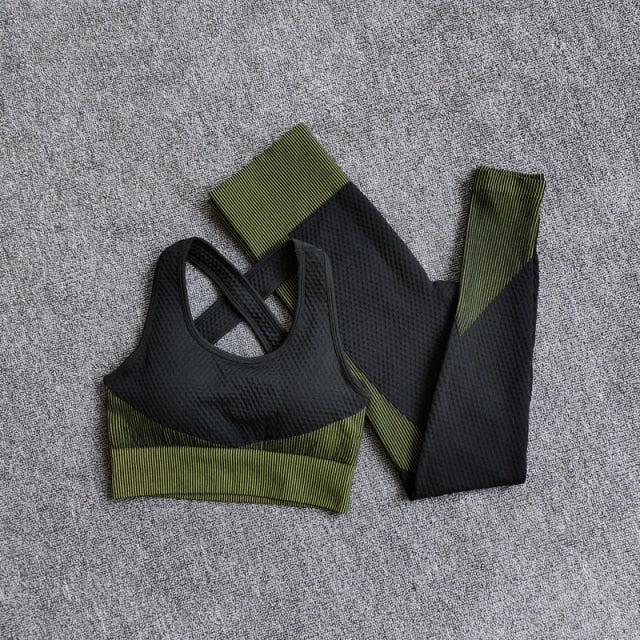 Women Fitness Sport Yoga Suit Seamless Women Yoga Sets Long Sleeve Clothing Female Sport Gym Suits Wear Running Clothes