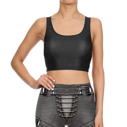 3D Digital Print Woman Cropped Crop Top Sexy Fitness Tops Sleeveless Mechanical Gear women top