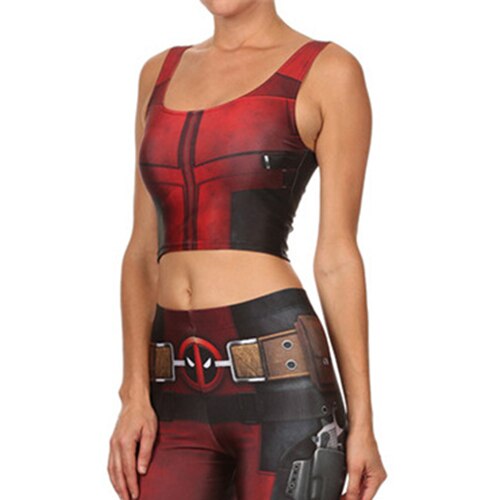 3D Digital Print Woman Cropped Crop Top Sexy Fitness Tops Sleeveless Mechanical Gear women top
