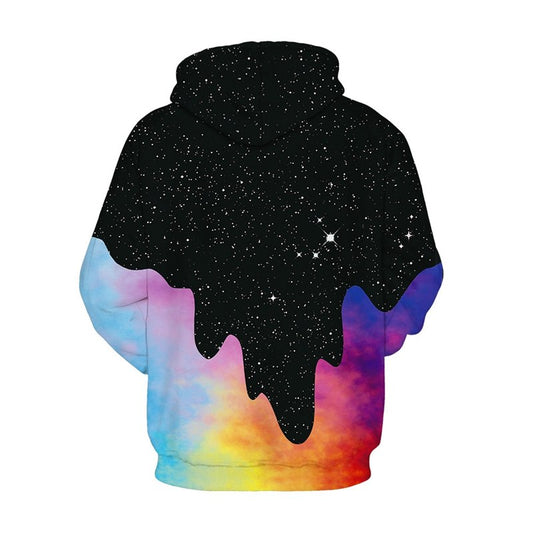 Plus Size Space Galaxy Pour Milk Hoodies Men Women