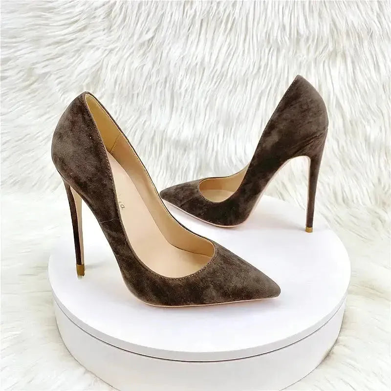 Purple Suede High Heels Stiletto Shoes