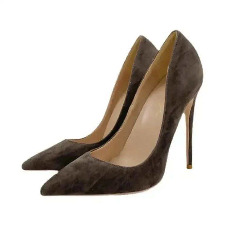 Purple Suede High Heels Stiletto Shoes