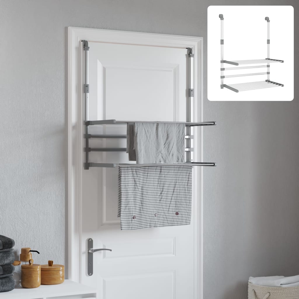 vidaXL Clothes Drying Rack Hanging Laundry Dry Rack Clothes Organizer Aluminum